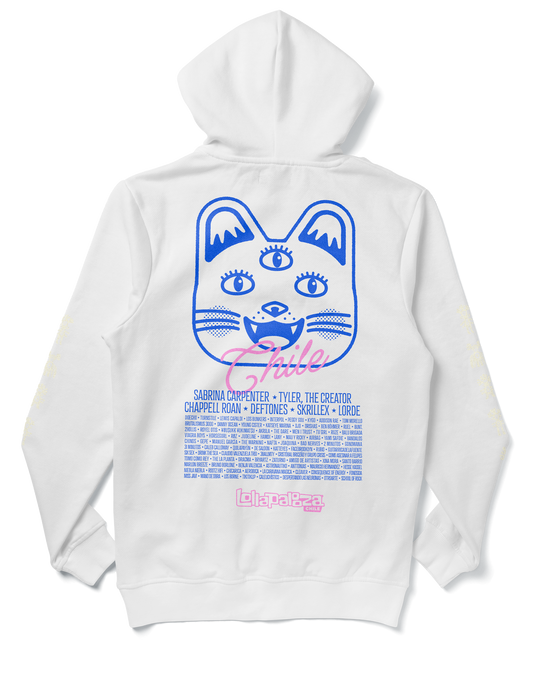 Hoodie Gato Blanco Lollapalooza Chile 2026