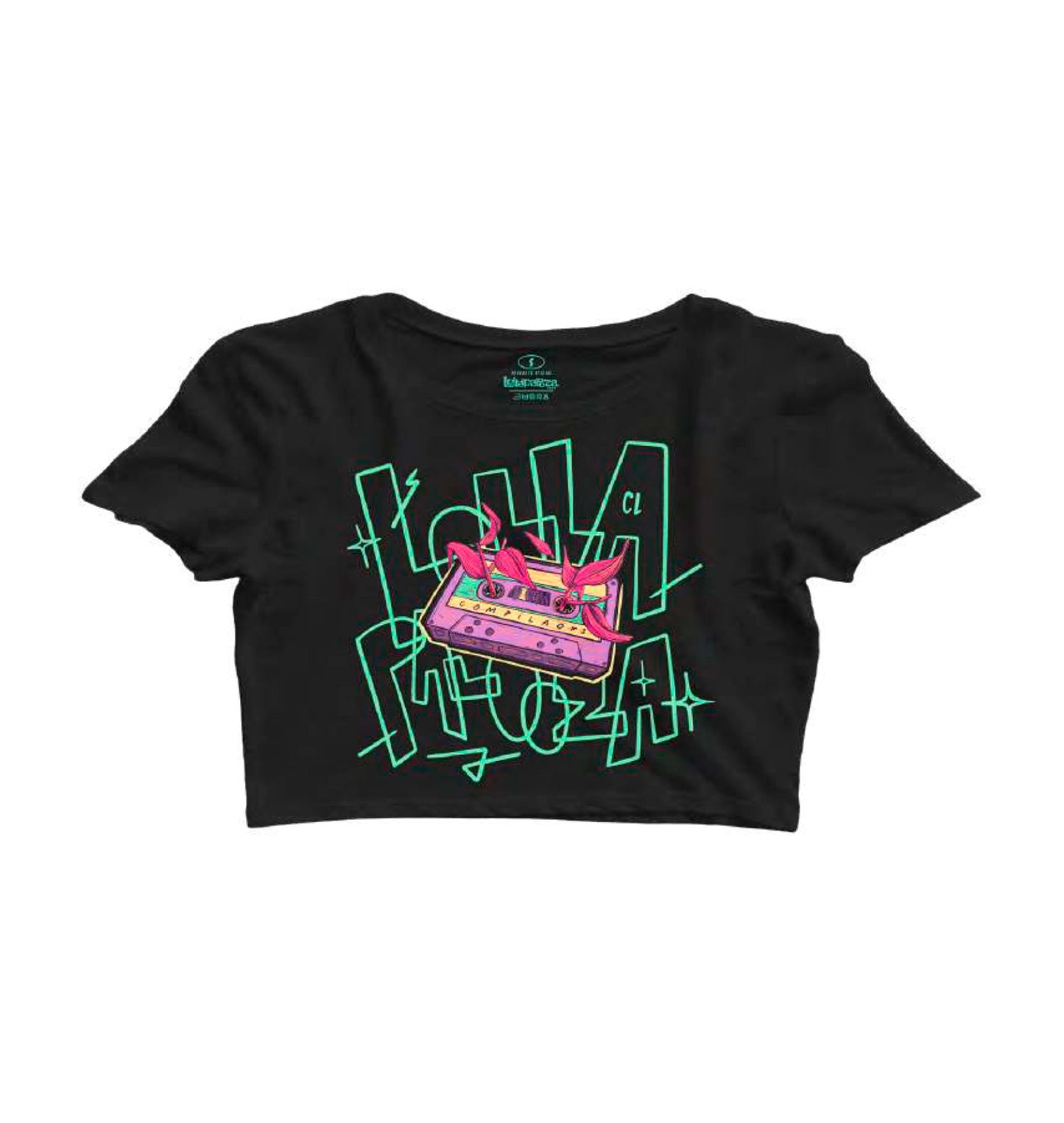 Crop Top Casette Vintage - Lollapalooza