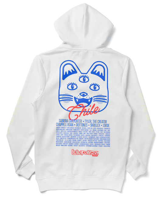 Hoodie Gato Blanco Lollapalooza Chile 2026