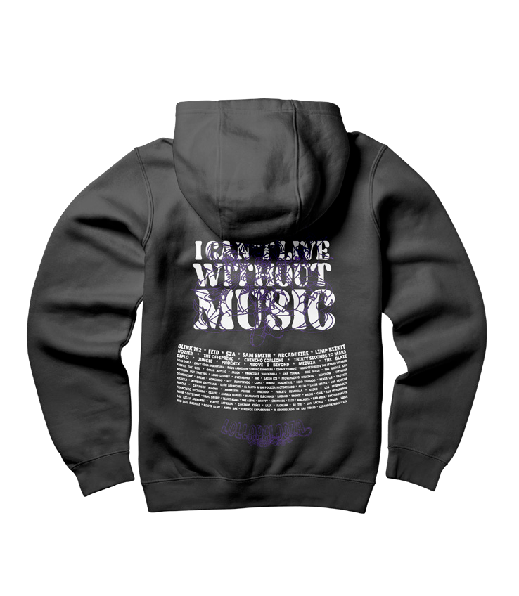 Hoodie Vale GV Black Vintage - Lollapalooza