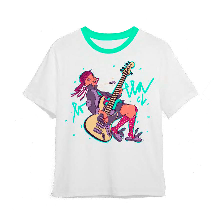 Polera Guitar Girl Kids Vintage - Lollapalooza