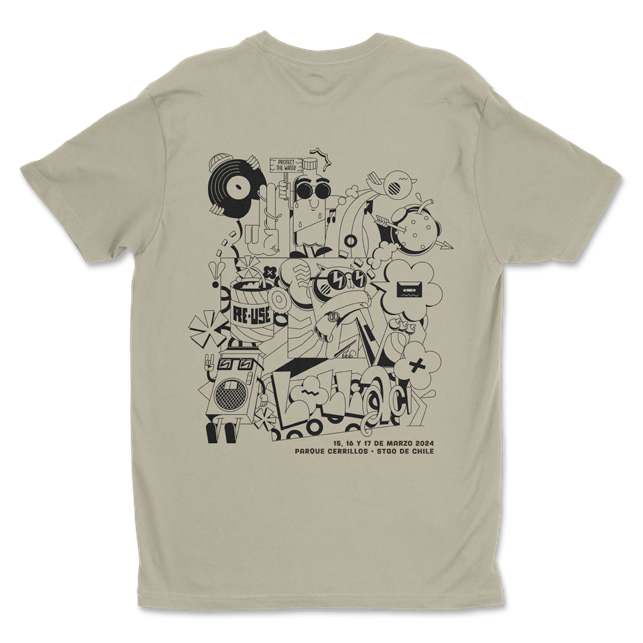 Polera JKR Beige Vintage - Lollapalooza
