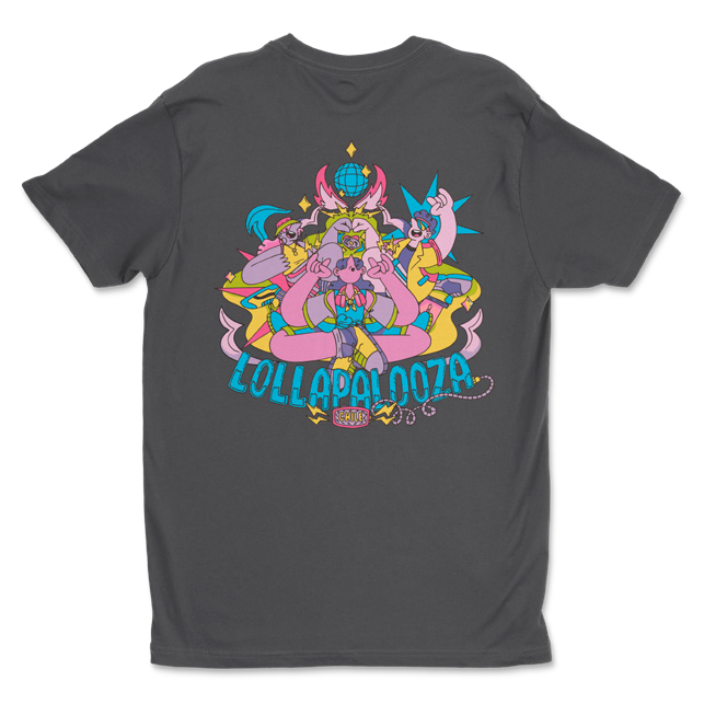 Polera Vale GV Negra Vintage - Lollapalooza