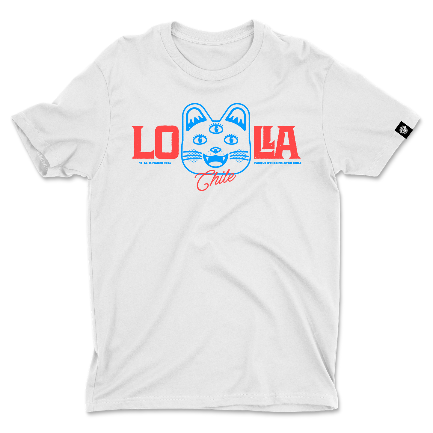Polera Gato Blanca Lollapalooza Chile 2026