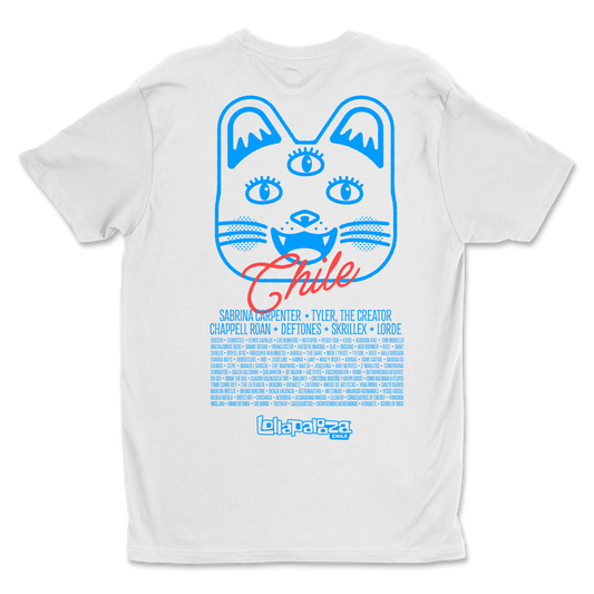 Polera Gato Blanca Lollapalooza Chile 2026